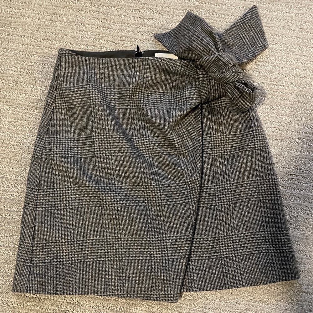 ARITZIA WILFRED DORINE WOOL TIE FAUX WRAP SKIRT